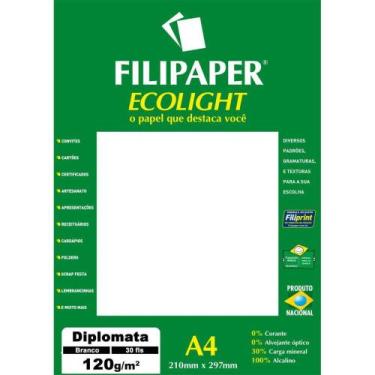 Imagem de Papel A4 Diplomata Ecolight Branco 120G Caixa com 30 Unidades - Filipe