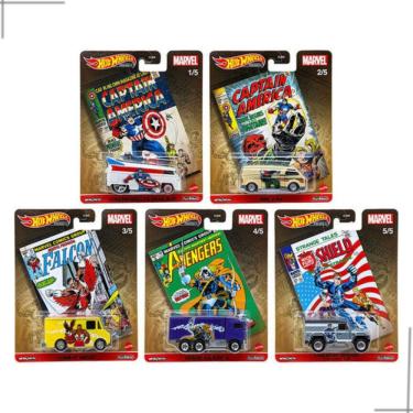 Imagem de Hot Wheels Premium 2021 Pop Culture Marvel kit c/5 carrinhos