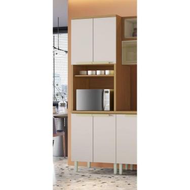 Imagem de Paneleiro 4 Portas Nicho para Forno 100% Mdf New Porto Freijó/Off White