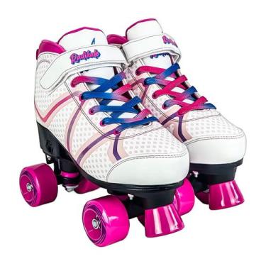 Imagem de Patins Infantil Roller Quad Ajustavel Para Meninas Com Freio Frontal 3
