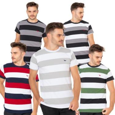 Imagem de 5 Camiseta Listrada Ridens Conforto e Classe Já, P, Cor ref, 10, 2, 3,
