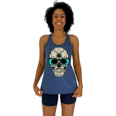 Imagem de Regata Feminina Recorte Nadador MXD Conceito Caveira Pop Star, Azul pe