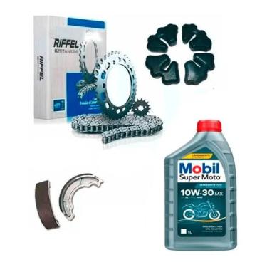 Imagem de Kit Relaçao Da honda biz 125 Oleo 10w30 E Bucha Coroa Patim - RIFFEL