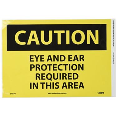 Imagem de Gilson C151PB Placa de cuidado de área necessária para proteção ocular e orelha, vinil PS, 25,4 cm x 35,5 cm