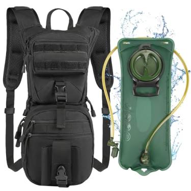 Imagem de Mochila de hidratação tática Molle com bexiga de água TPU de 3L, válvula de mordida de alto fluxo, mochila de água, mochila militar para homens e mulheres, isolamento leve