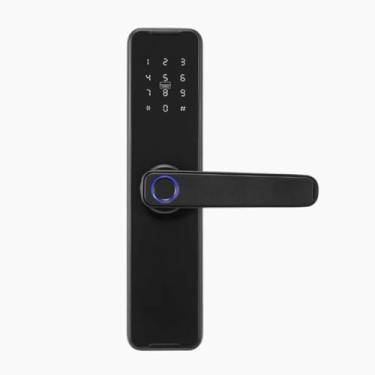 Imagem de Fechadura Digital Biométrica, Trava Eletrônica Inteligente, Preta