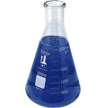 Imagem de Karter Scientific Frasco Erlenmeyer de Boca Estreita de 2000 Ml, Vidro Borossilicato 3,3, 213G15 (Único)