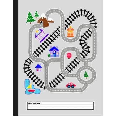 Imagem de Mens Novelty Gifts for Fathers Day Car Train Playmat Rug Notebook: Lined Train & Railroad Notebook/Journal. Funny Railway Accessories & Novelty ... for Model Train & Steam Locomotive Lover