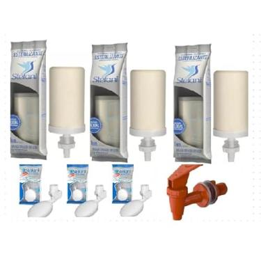 Imagem de Vela para Filtro de Barro Stefani Tripla Ação 03 unidades - 3 Boias - 1 Torneira
