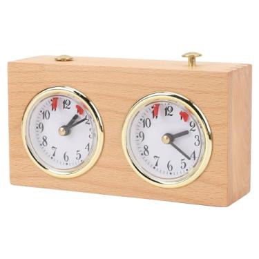 Imagem de Relógio de Xadrez Mecânico de Madeira, Temporizador Analógico de Quartzo, Temporizador de Xadrez Portátil, Temporizador de Xadrez para Jogos de Tabuleiro de Xadrez, Relógio de