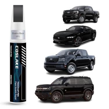 Imagem de COSLAKE Tinta de retoque de carro (Shadow Black(G1)) para Ford, kit de reparo de arranhões de pintura de carro, solução rápida e fácil de reparar, caneta removedor de arranhões 2 em 1 com 2