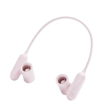 Imagem de Ioensy Pescoço pendurado ventilador sem folhas rotatable prático baixo ruído wearable ventilador pessoal portátil para ciclismo indoor caminhadas acampamento, Rosa
