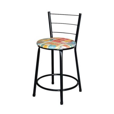 Imagem de Banqueta Baixa Para Cozinha Epoxi Preta Estofado Cerveja - Lamar Desig