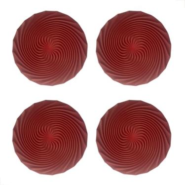 Imagem de Kit 4 Descanso de Panela Suporte Apoio Em Silicone Para Mesa (Vinho)