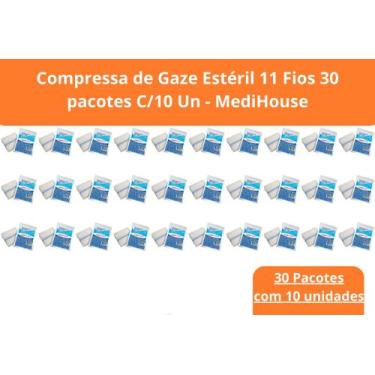 Imagem de Compressa de Gaze 7,5x7,5 11 Fios Estéril 30 pacotes c/10 unidades - M