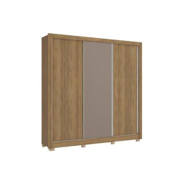 Imagem de Guarda Roupa 3 Portas De Correr E 2 Gavetas C- Pés Cb03m570  Nogueira-nogueira Ou Fendi - Kappesberg