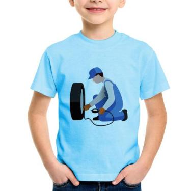Imagem de Camiseta Infantil Borracharia - Foca na Moda, Azul bebê, 8