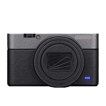Imagem de JERXTTON Adesivo antiarranhões para câmera Sony RX100VI RX100VII RX100VII película protetora de câmera decalques RX100M6 RX100M7 (cinza escuro + preto fosco)
