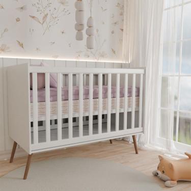 Imagem de Berço Mini Cama Delicadeza Branco Acetinado - Panorama Móveis