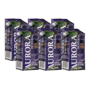Imagem de Kit 6 Suco de Uva Aurora Tinto Integral Tetra Pak 200ml
