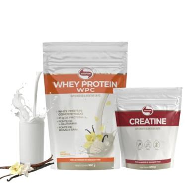 Imagem de Whey Protein Concentrado Pouch 900g + Creatina Pouch 600g Vitafor (900, Baunilha)