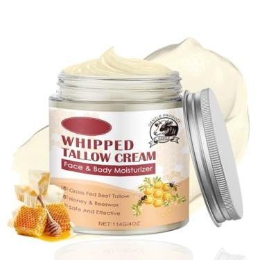 Imagem de Bálsamo de sebo e mel para rosto - Sebo bovino para pele - Manteiga corporal para mulheres e homens - Hidratante facial de sebo com sebo bovino alimentado com capim e mel cru - bálsamo de sebo