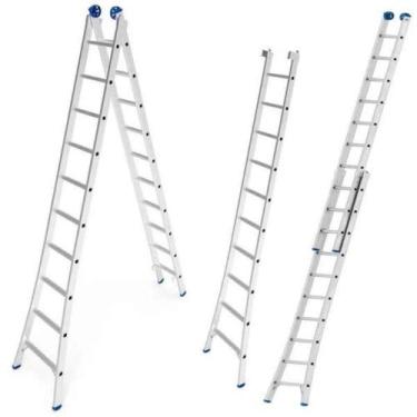 Imagem de Escada de Alumínio Extensiva 2 x 10 Degraus 3.09 x 5.05 Metros EVALD