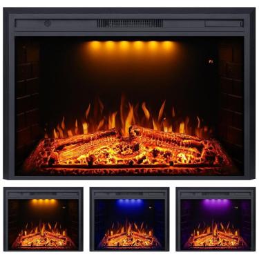 Imagem de Lareira Elétrica de Embutir A69x101L com Controle Remoto e Chamas Multicolorida, 1500W, 110v, VALUXHOME Electric Fireplace, Preto