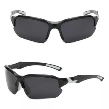 Imagem de Óculos De Sol Esportivo Masculino Polarizado Para Corrida Ciclismo Com Proteção 400UV (Branco)