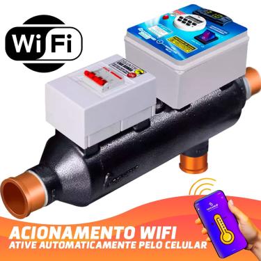 Imagem de Aquecedor Elétrico Globalmar Automático Para Piscinas Até 40 Mil Litros Com Comando Por Wifi Para Bomba Trifásica 380v