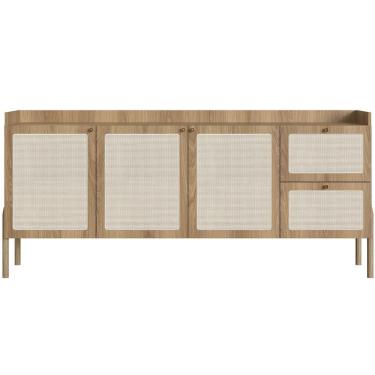 Imagem de Aparador Buffet Para Sala De Jantar 183cm Pés Madeira Moss A03 Hanover Roble