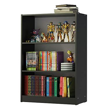 Imagem de Estante para Livros Home Sala Madesa 6907 com 3 Nichos - Preto