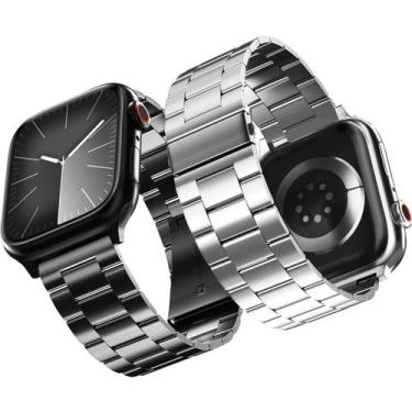 Imagem de Pacote com 2 pulseiras Snyeest robustas em aço inoxidável para Apple W