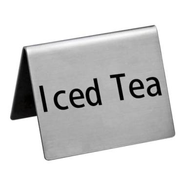 Imagem de New Star Foodservice Placa de mesa de aço inoxidável 27129, chá gelado, 5 x 5 cm, conjunto com 6