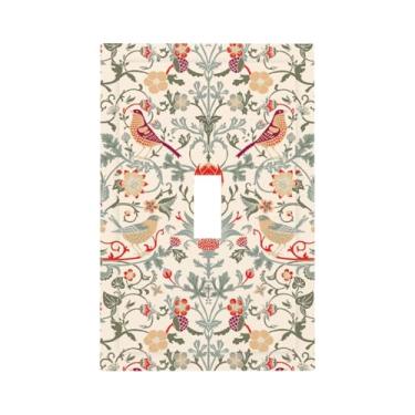 Imagem de William Morris Art Bird Thief Strawberries 1 Gang Light Switch Plate Decorativa Single Toggle Wall Plate Placa Elétrica para Decoração de Quarto