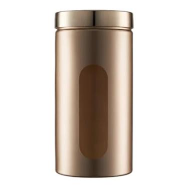 Imagem de Pote Plastico Porta Mantimentos Com Visor Cozinha 2 Litros Luxo Premium (Dourado)