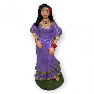 Imagem de Escultura Cigana Lilas 15 cm em  Resina - Lua Mística - 100% Original 