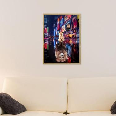 Imagem de Quadro Decorativo Rei Leão Times Square Moldura Mel - Inove Papéis de 