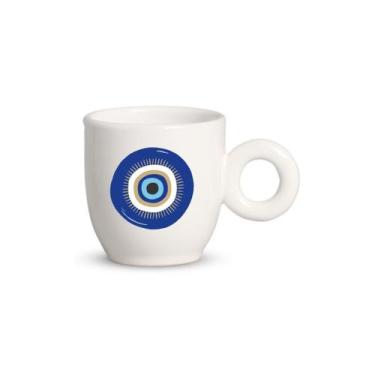 Imagem de Caneca Bojuda Small Olho Grego Sortida 120ml - Cerâmica Regina
