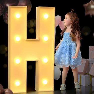 Imagem de Letras iluminadas, letreiro de LED com 26 letras, decoração de parede com alfabeto para festa em casa, bar, casamento, aniversário, festival, operado por bateria