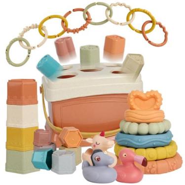 Imagem de Brinquedo BYFWH Montessori 5 em 1 por 6 a 48 meses com copos empilháve