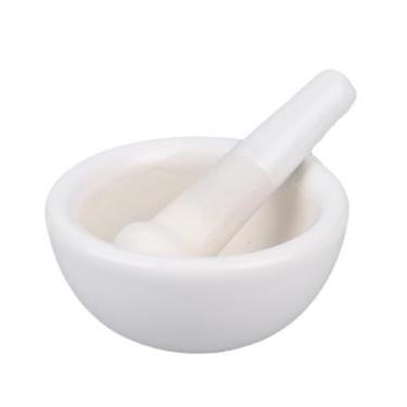 Imagem de Tigela Moedora Triturador de argamassa e pilão, tigela de cerâmica, comida dura, ferramenta de cozinha, tempero de baunilha, chá, moedor de alho Moedor Triturador(Grande)