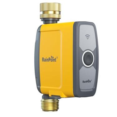 Imagem de RAINPOINT Temporizador de água WiFi, temporizador de mangueira de irrigação inteligente, válvula de sistema de irrigação inteligente, controle de voz e aplicativo, atraso automático de chuva com base