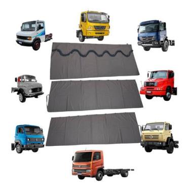 Imagem de Cortina Cetim Frente E Lateral Mb 1113 3pcs Cabine Pequena - JCS Acess