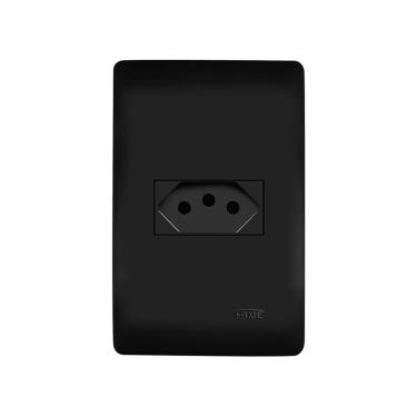 Imagem de Tomada Fame Habitat Black 2p+t 10a Com Placa 4x2 Preta