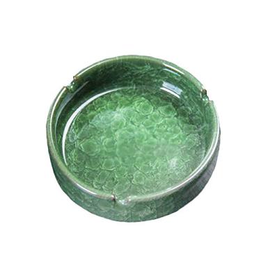 Imagem de Cinzeiro criativo de cerâmica com padrão de rachaduras da YOURNELO, Moderno, Dark Green, 1