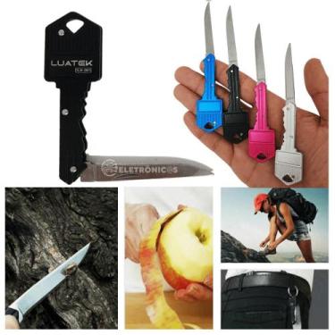 Imagem de Mini Chave Canivete Colorida Lâmina Dobrável E Multifuncional MultiUso
