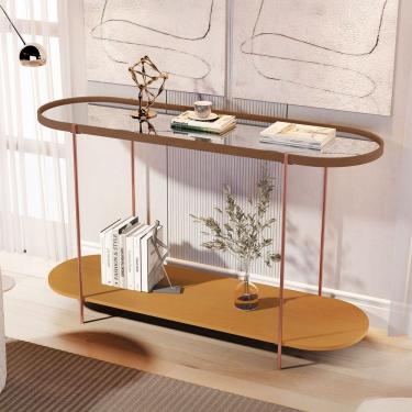 Imagem de Aparador Alamanda com Espelho Castanho/Natural/Bronze - Jb Bechara