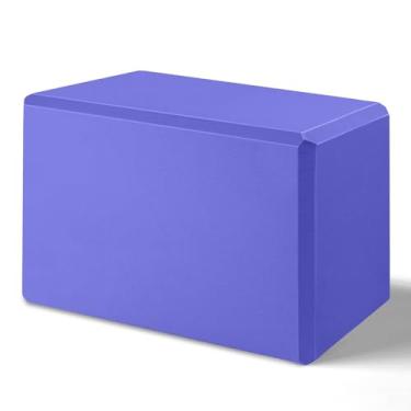 Imagem de biguphate Blocos De Yoga 2025 9X 6X4", Bloco Espuma Eva Com Suporte, Sem Látex, Exercícios Antiderrapantes, Acessórios Para Pilates, Meditação, Equilíbrio, Alongamento E Posturas Profundas (Azul Ard