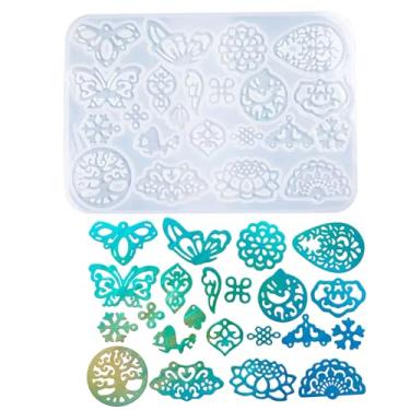 Imagem de Angel Wings Moldes de brincos de silicone de diferentes formas, folhas de flores de borboleta, molde de chaveiro de silicone, forma geométrica irregular, molde de brincos para resina UV resina epóxi
